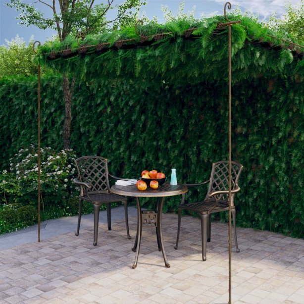 vidaXL Garten-Pergola Antik-Braun 3x3x2,5 m Eisen