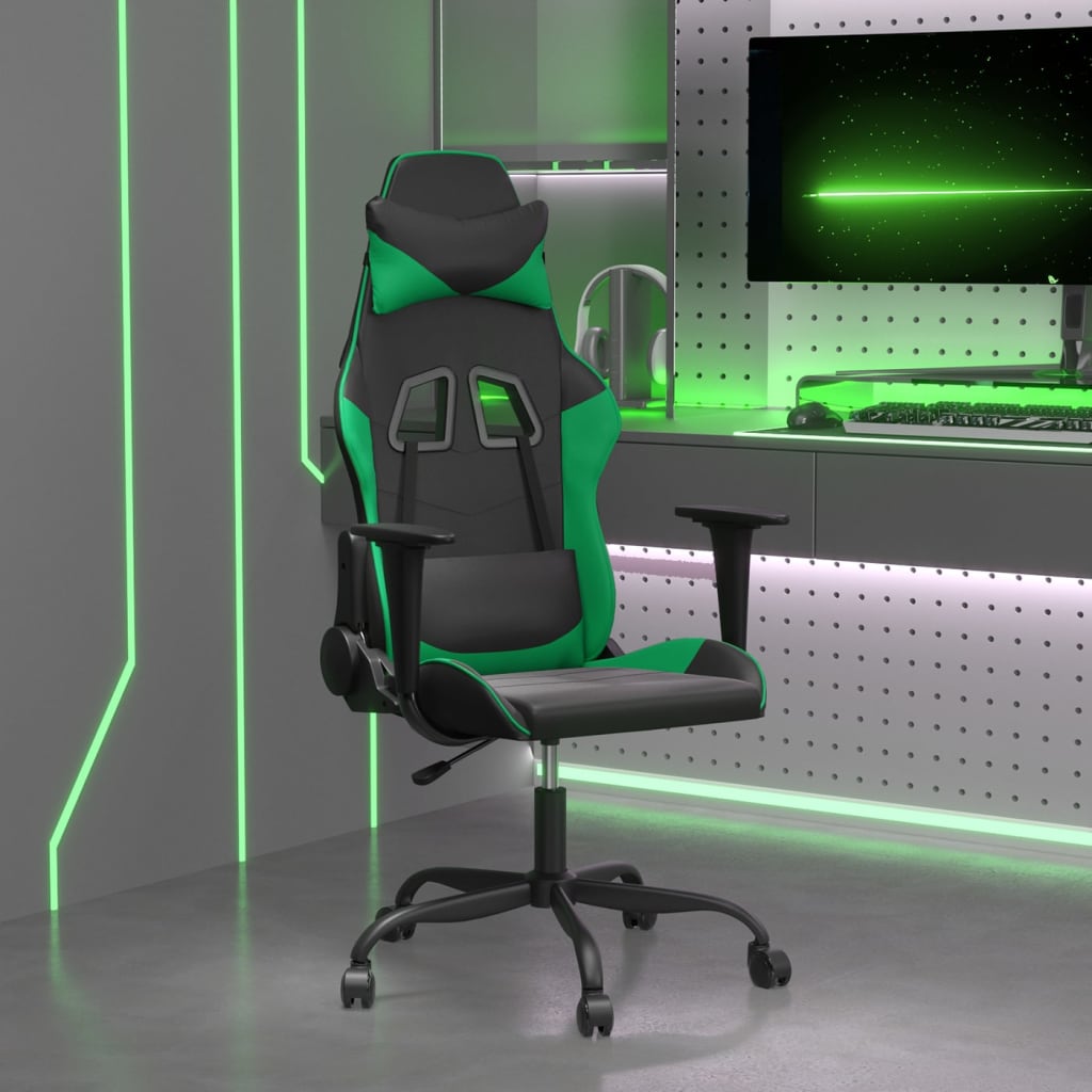 Gaming-Stuhl Schwarz und Blau Kunstleder
