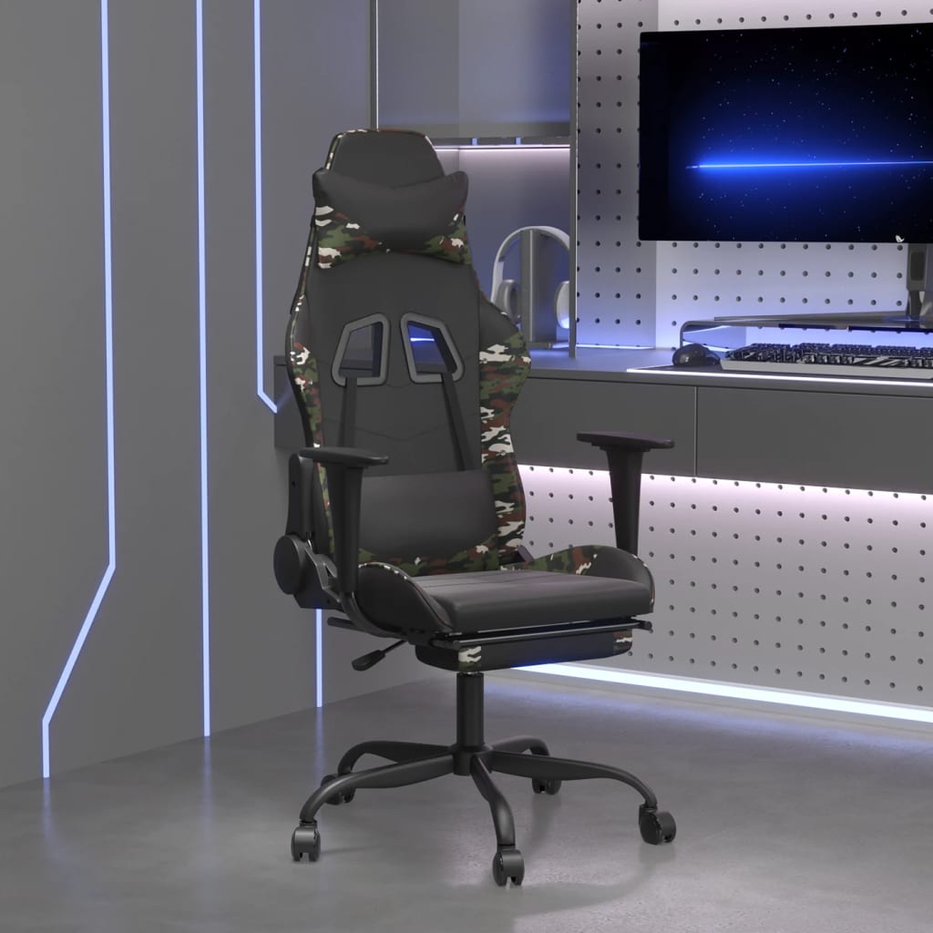 Gaming-Stuhl Schwarz und Blau Kunstleder