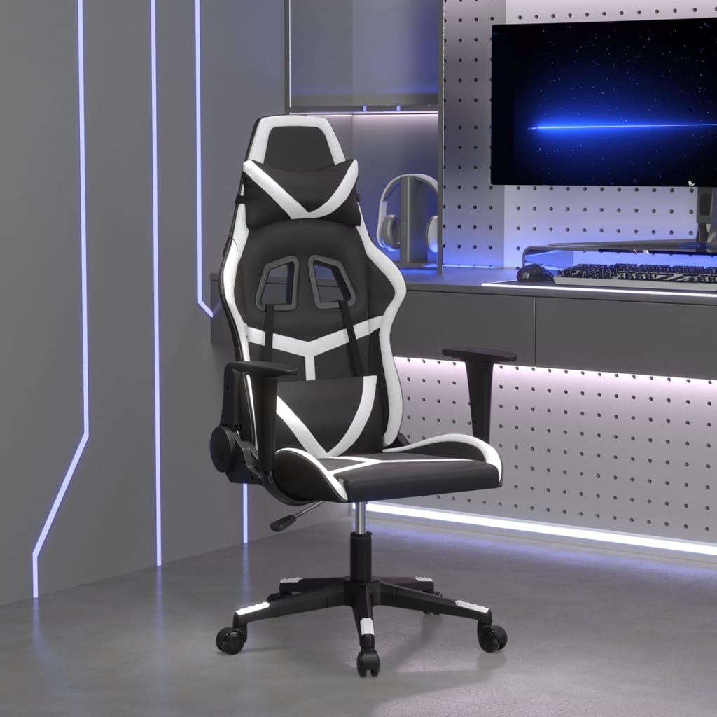 vidaXL Gaming-Stuhl Schwarz und Blau Kunstleder