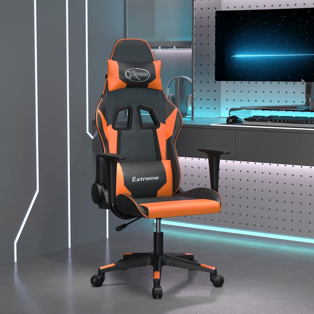 Gaming-Stuhl Schwarz und Blau Kunstleder