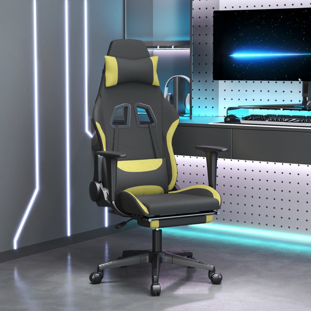 Gaming-Stuhl Schwarz und Creme Stoff