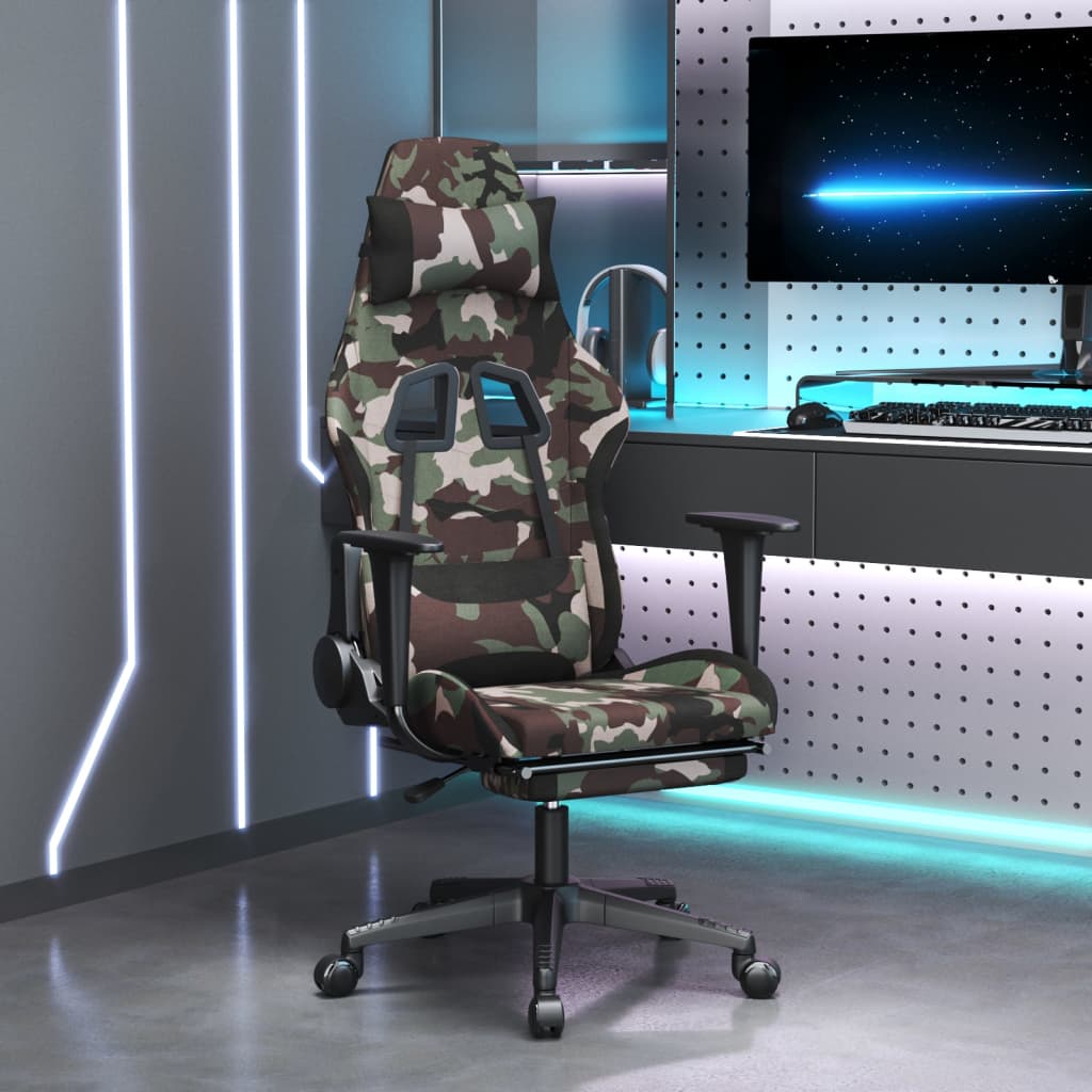 Gaming-Stuhl Schwarz und Creme Stoff