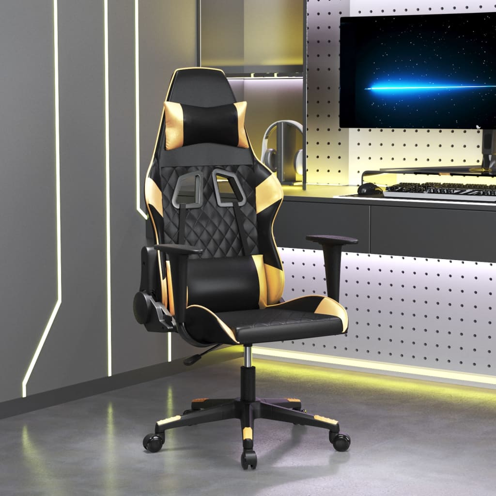 vidaXL Gaming-Stuhl Schwarz und Blau Kunstleder