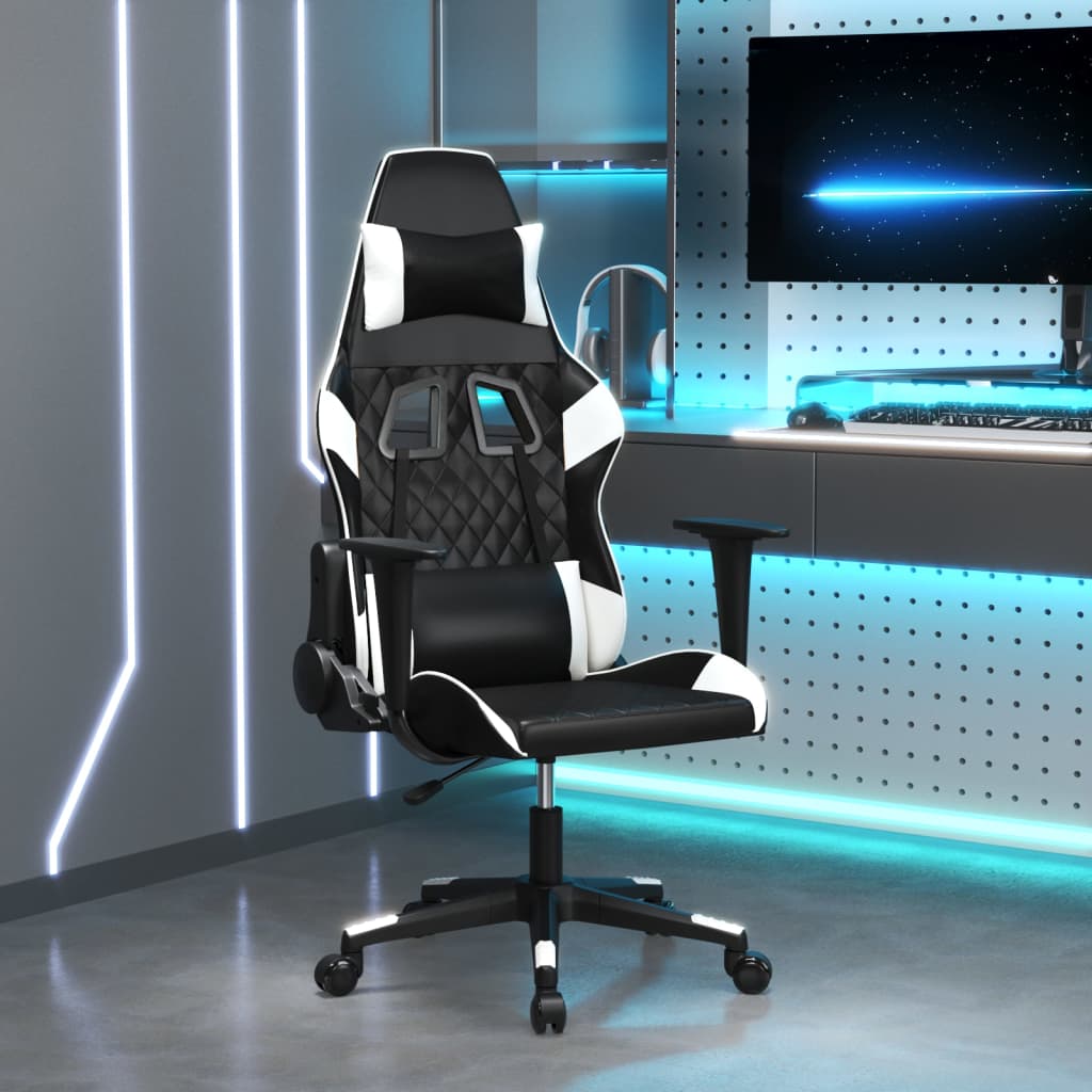 Gaming-Stuhl Schwarz und Blau Kunstleder