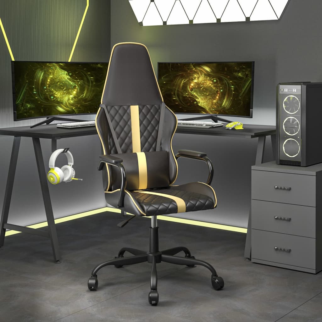 Gaming-Stuhl Schwarz und Tarnfarben Kunstleder