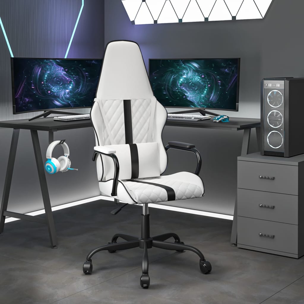 Gaming-Stuhl Schwarz und Tarnfarben Kunstleder