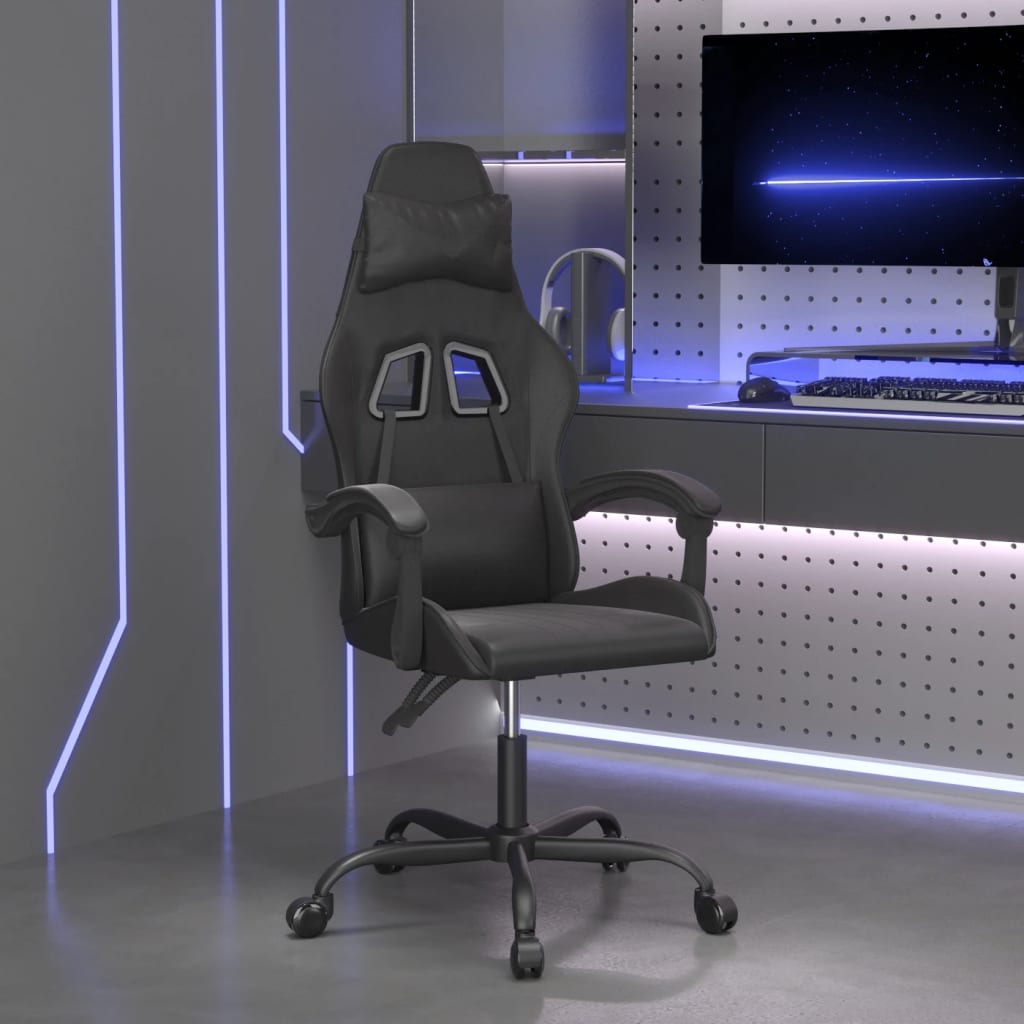 Gaming-Stuhl Schwarz und Blau Kunstleder