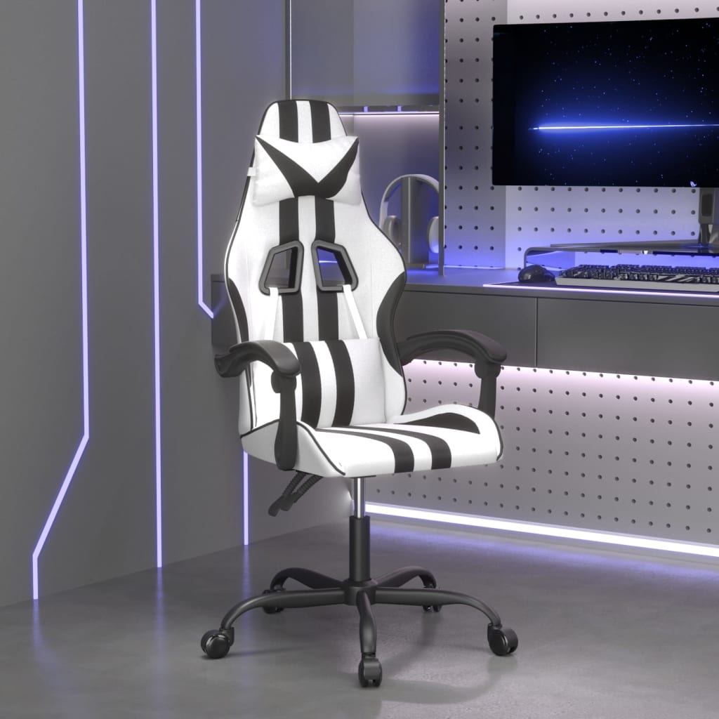 Gaming-Stuhl Schwarz und Blau Kunstleder
