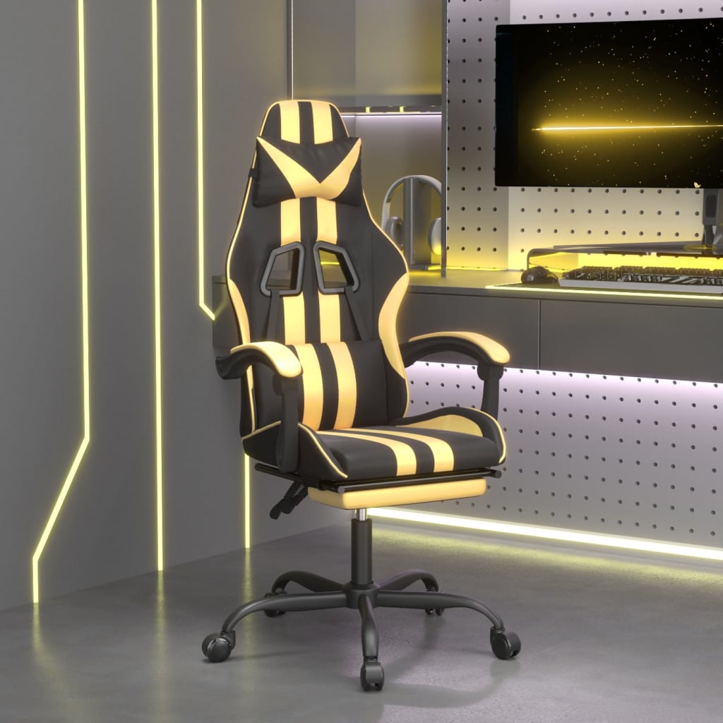 Gaming-Stuhl Schwarz und Blau Kunstleder
