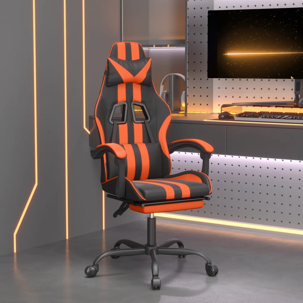 vidaXL Gaming-Stuhl Schwarz und Blau Kunstleder