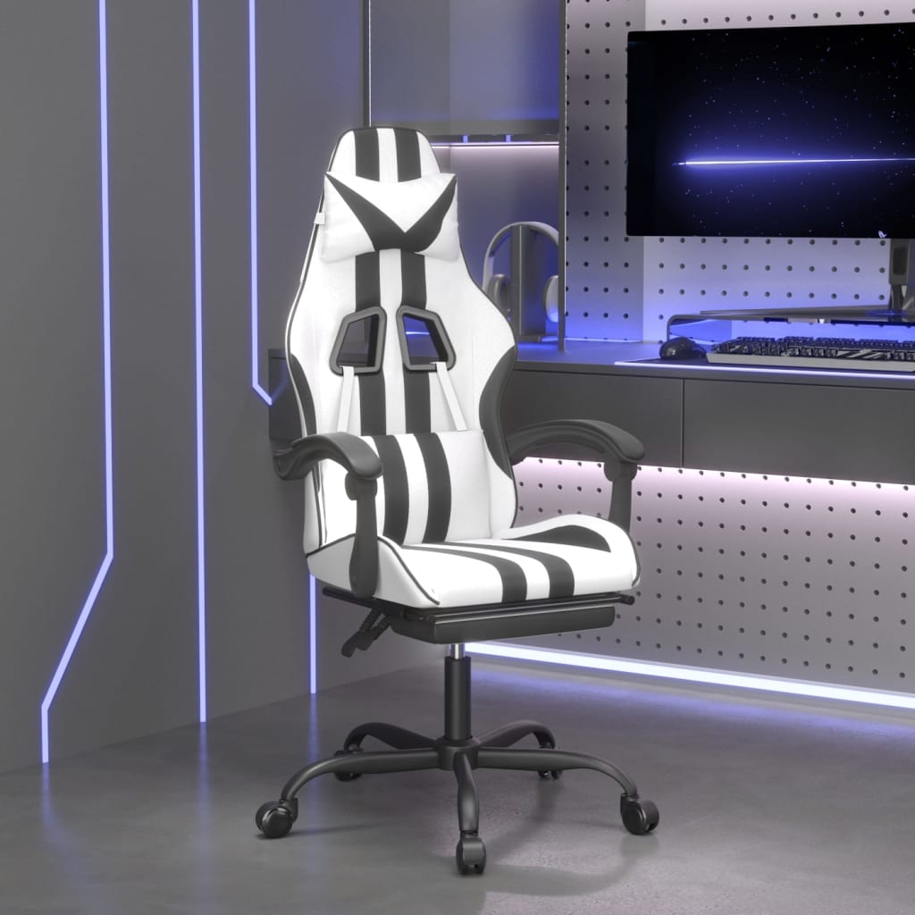 Gaming-Stuhl Schwarz und Blau Kunstleder