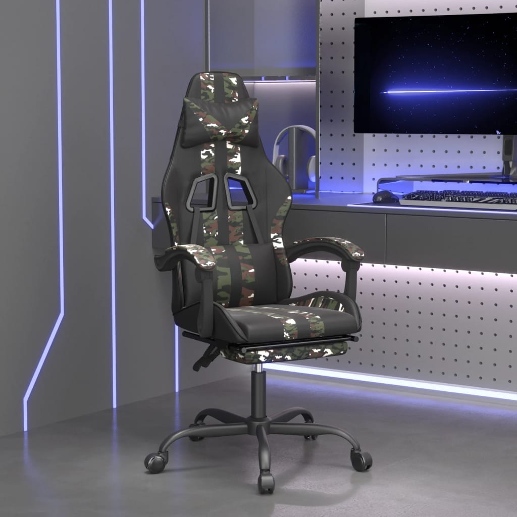 Gaming-Stuhl Schwarz und Blau Kunstleder