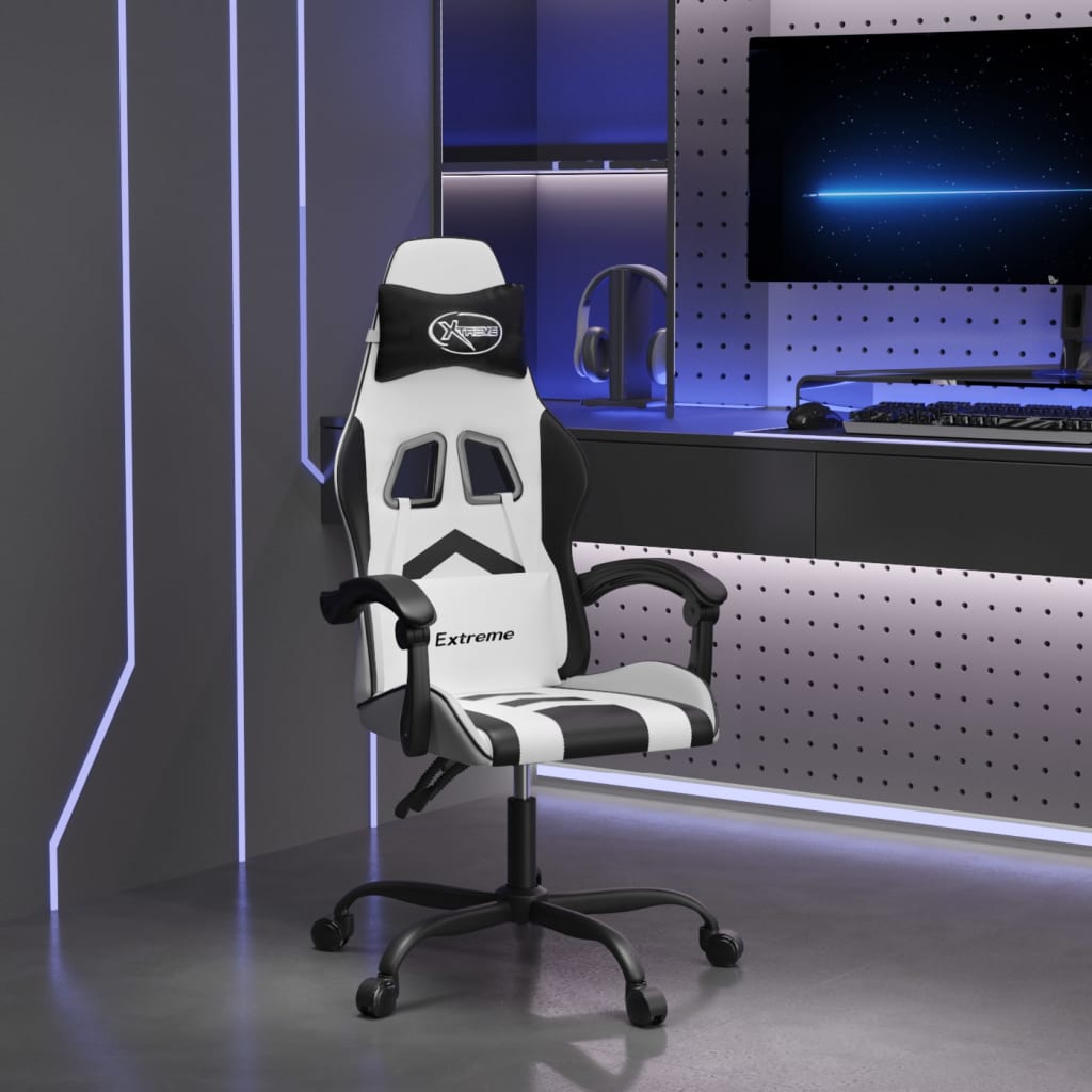 Gaming-Stuhl Schwarz und Blau Kunstleder