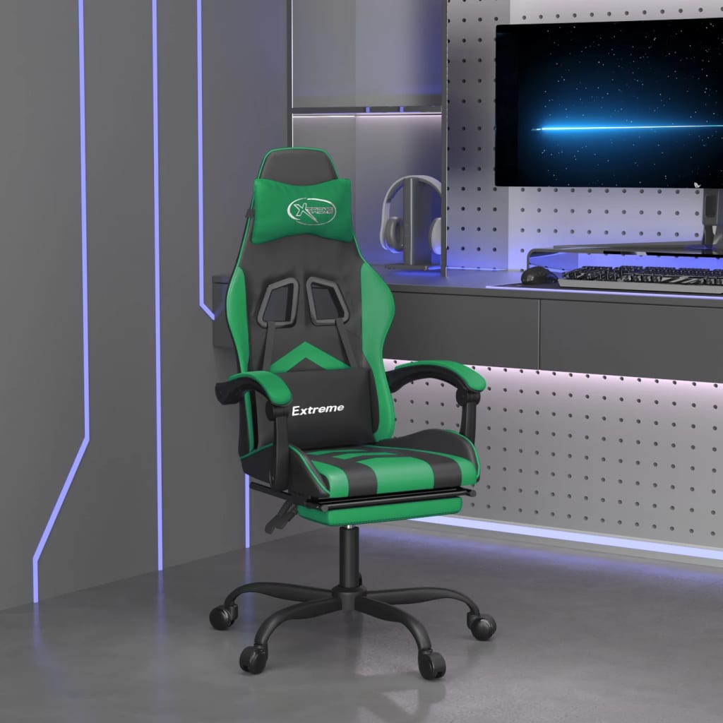 Gaming-Stuhl Schwarz und Blau Kunstleder