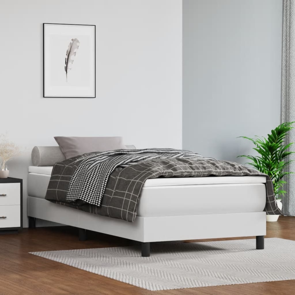 Boxspringbett mit Matratze Schwarz 80x200 cm Kunstleder