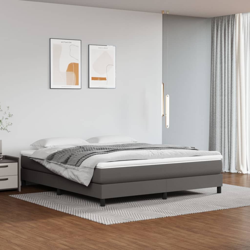Boxspringbett mit Matratze Schwarz 80x200 cm Kunstleder
