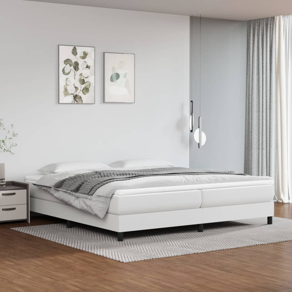 vidaXL Boxspringbett mit Matratze Schwarz 80x200 cm Kunstleder