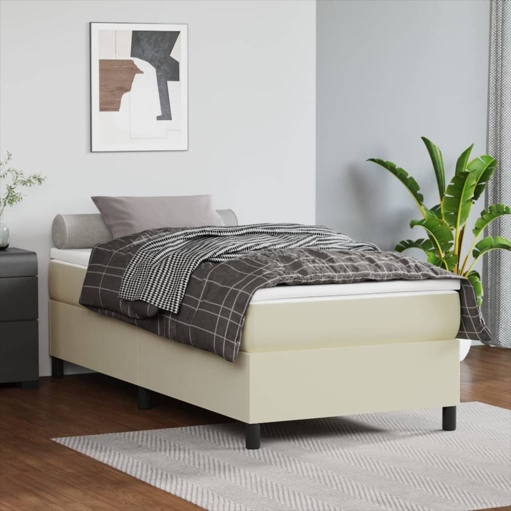 Boxspringbett mit Matratze Schwarz 80x200 cm Kunstleder