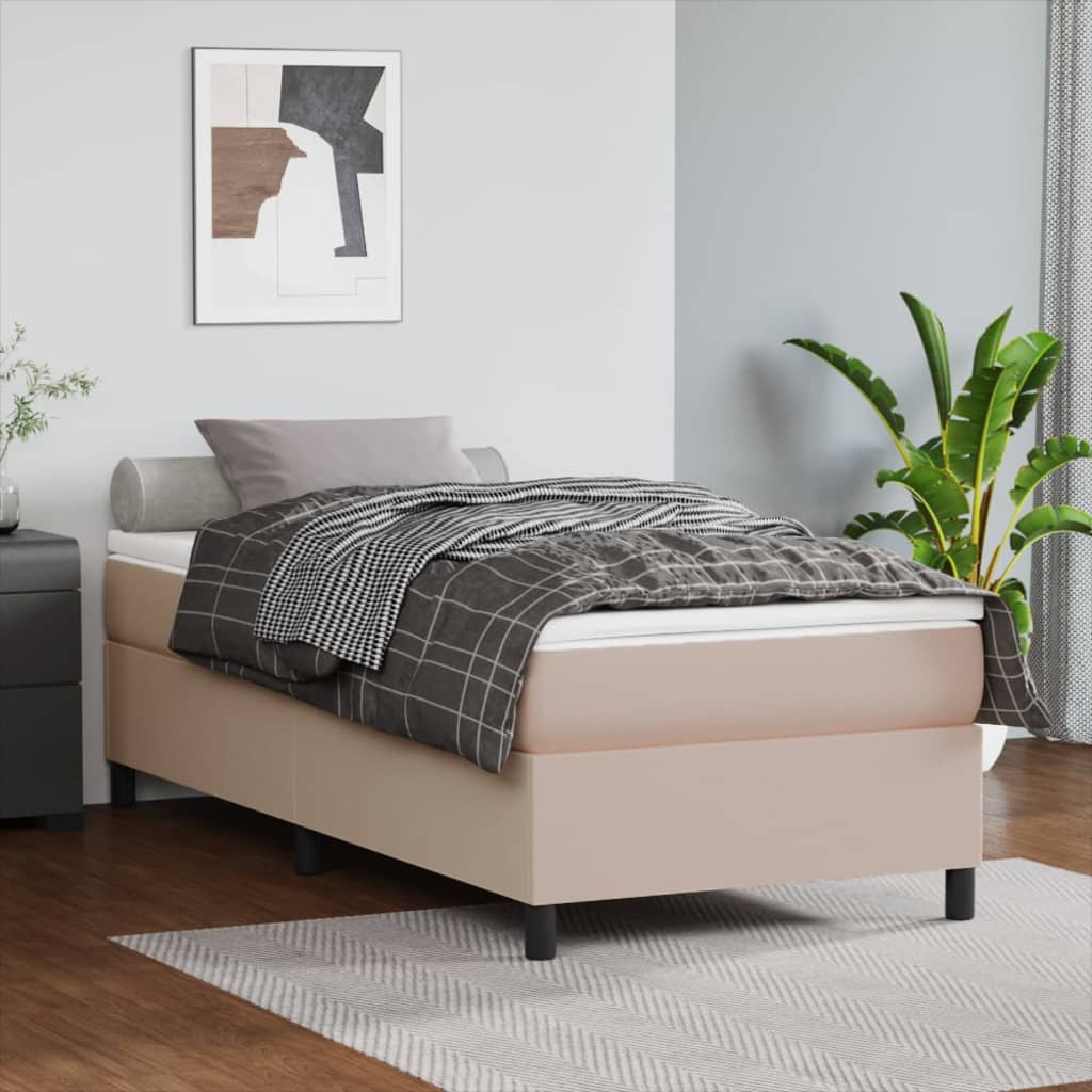 Boxspringbett mit Matratze Schwarz 80x200 cm Kunstleder