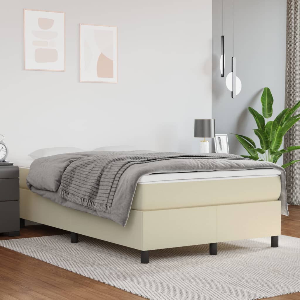 Boxspringbett mit Matratze Schwarz 80x200 cm Kunstleder