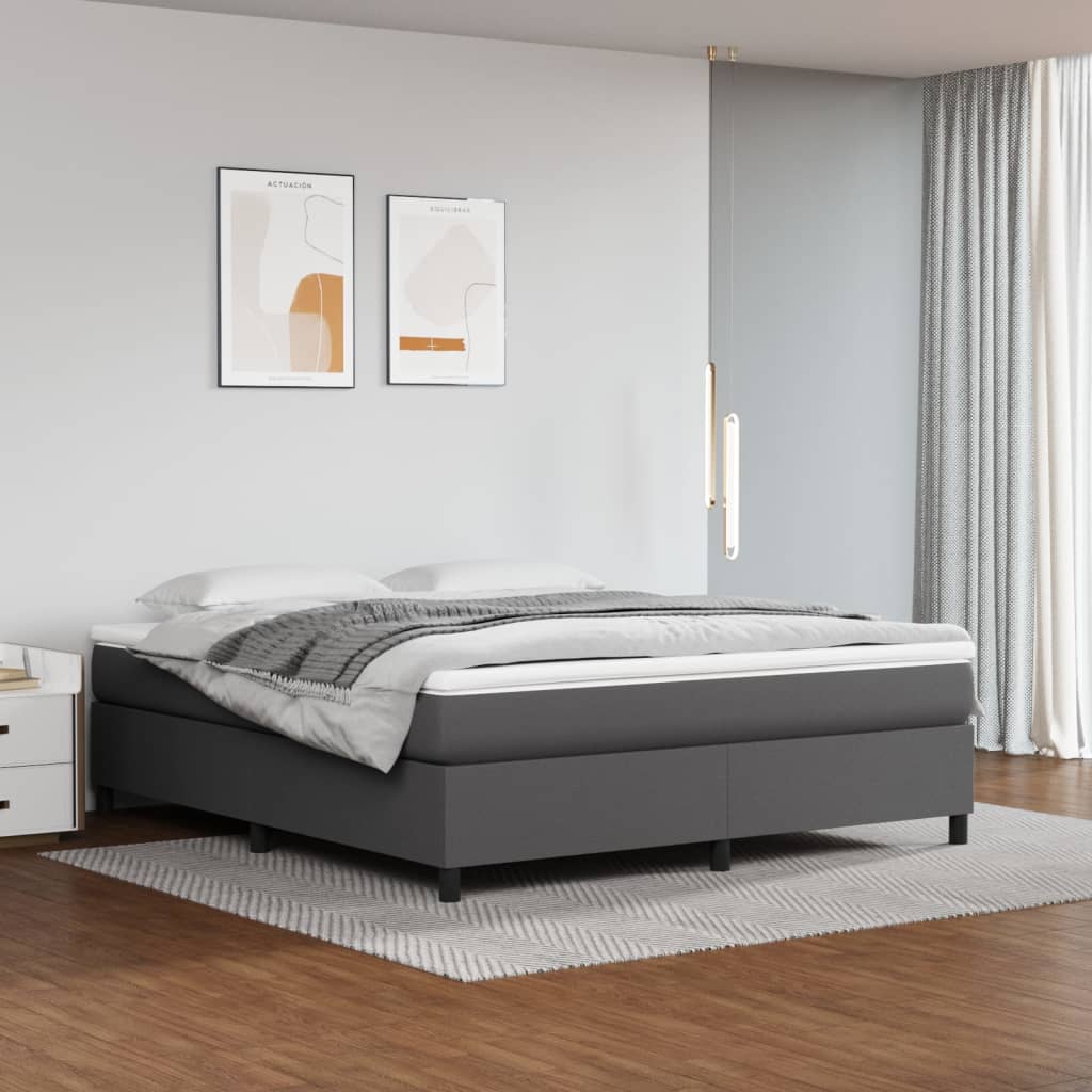 Boxspringbett mit Matratze Schwarz 80x200 cm Kunstleder
