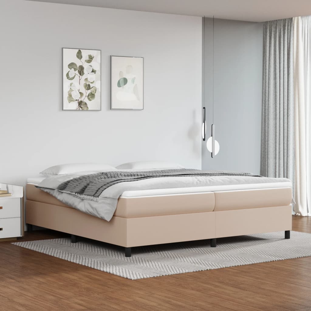 vidaXL Boxspringbett mit Matratze Schwarz 80x200 cm Kunstleder