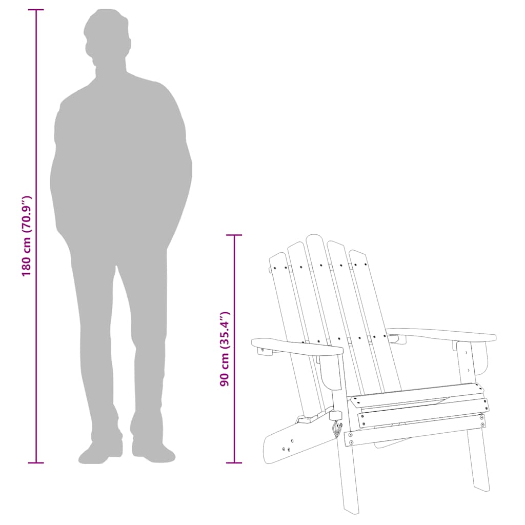 vidaXL Adirondack-Gartenstühle 2 Stk. Massivholz Akazie