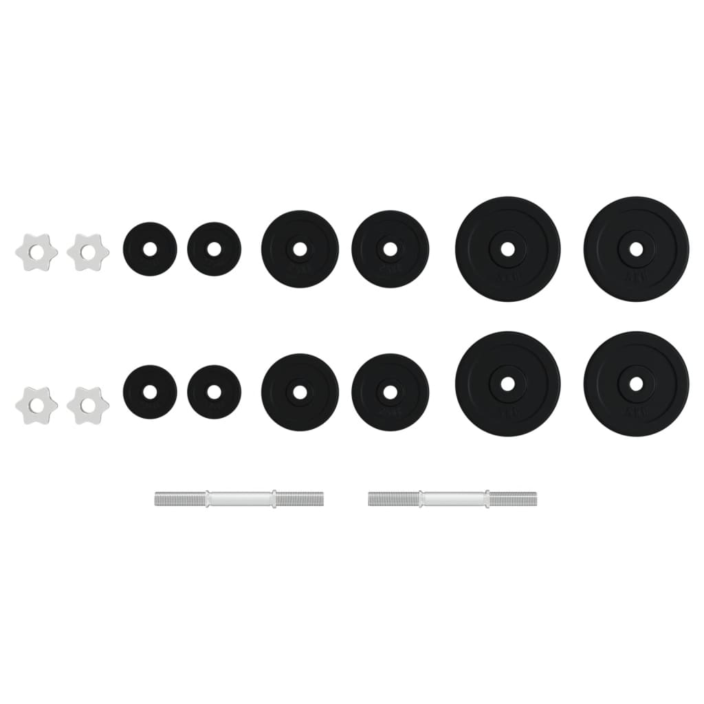 vidaXL Kurzhantel mit Hantelscheiben 40 kg Gusseisen & Stahl verchromt