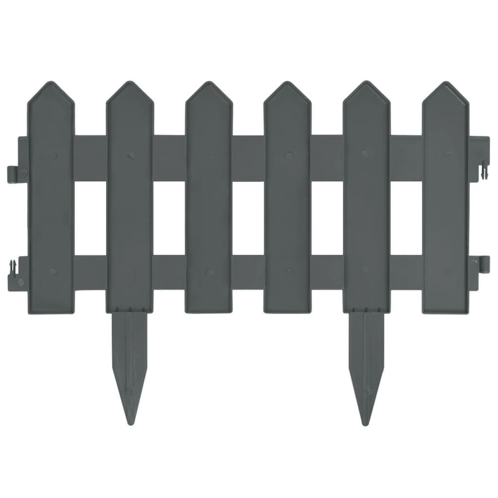 vidaXL Rasenkanten 25 Stk. Anthrazit 10 m PP