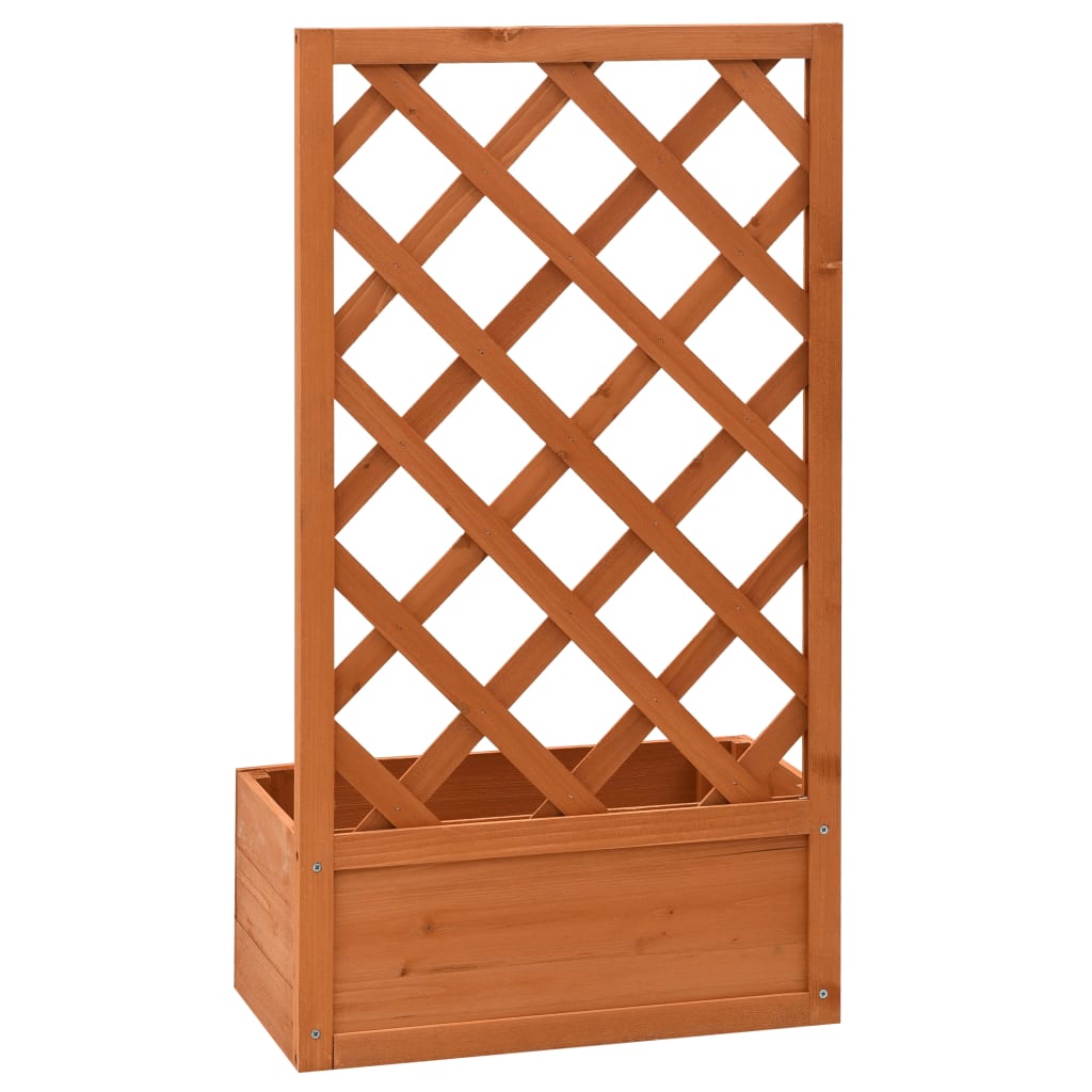 vidaXL Garten-Spalier mit Blumenkasten Orange 50x25x90 cm Tannenholz