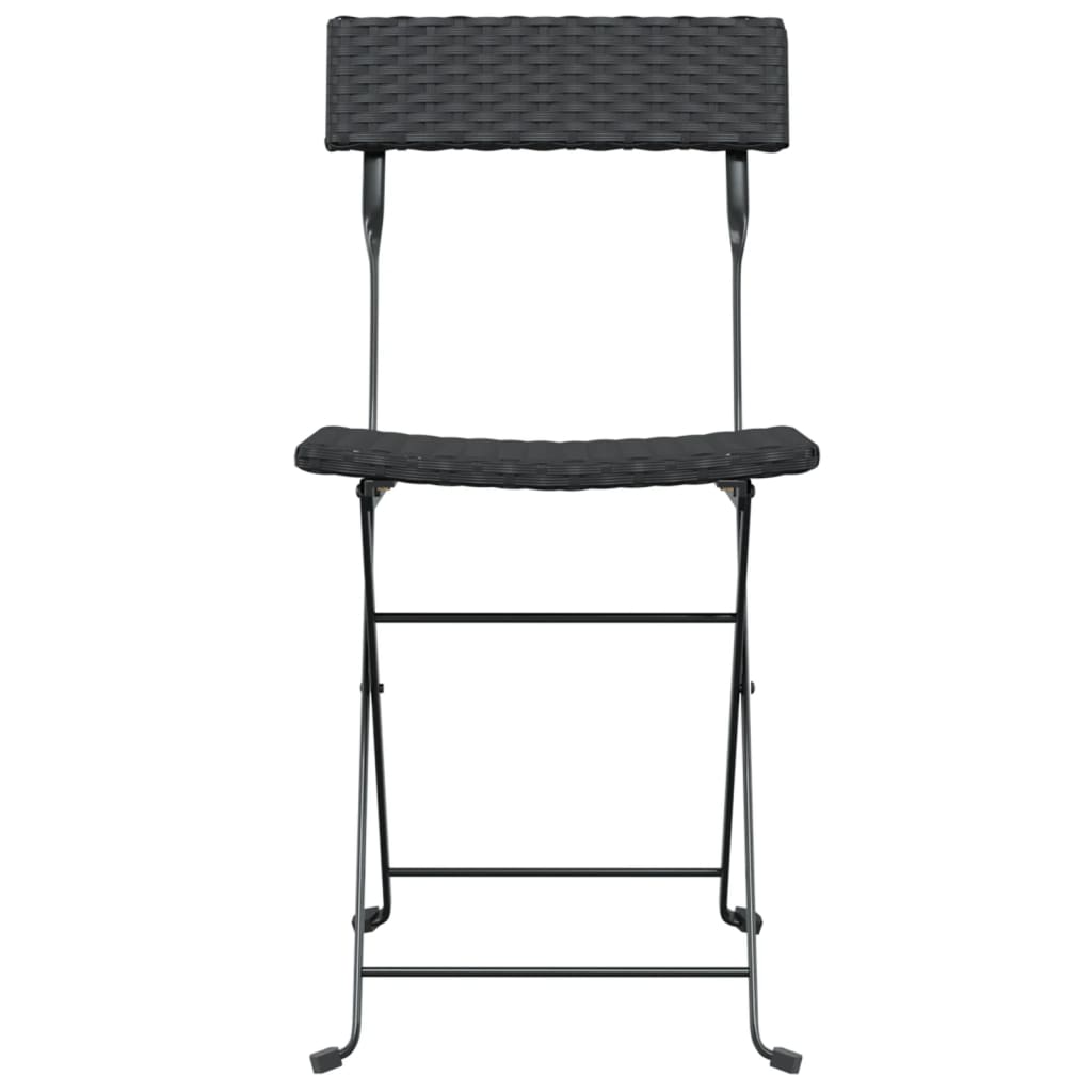 vidaXL Bistrostühle 4 Stk. Klappbar Schwarz Poly Rattan und Stahl