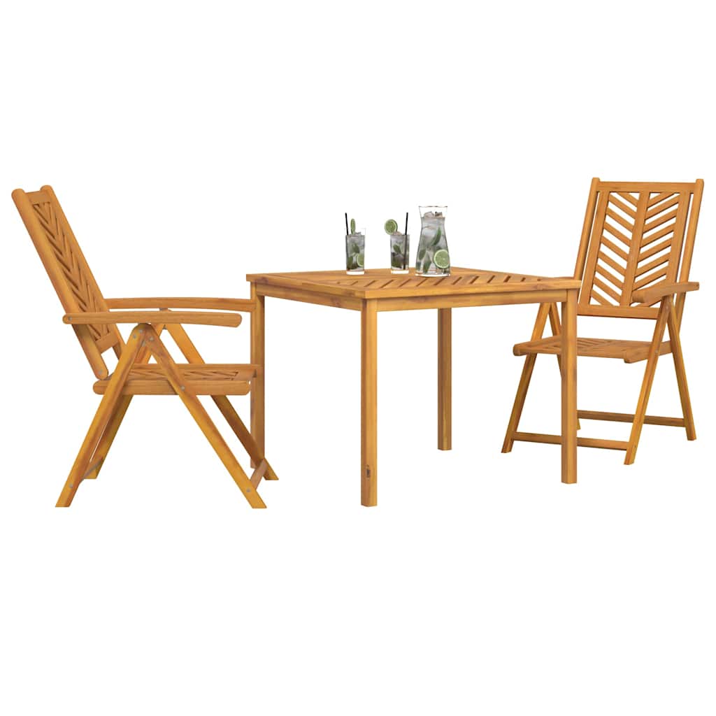 vidaXL Garten Essgruppe 3 pcs Braun Massivholz Akazie