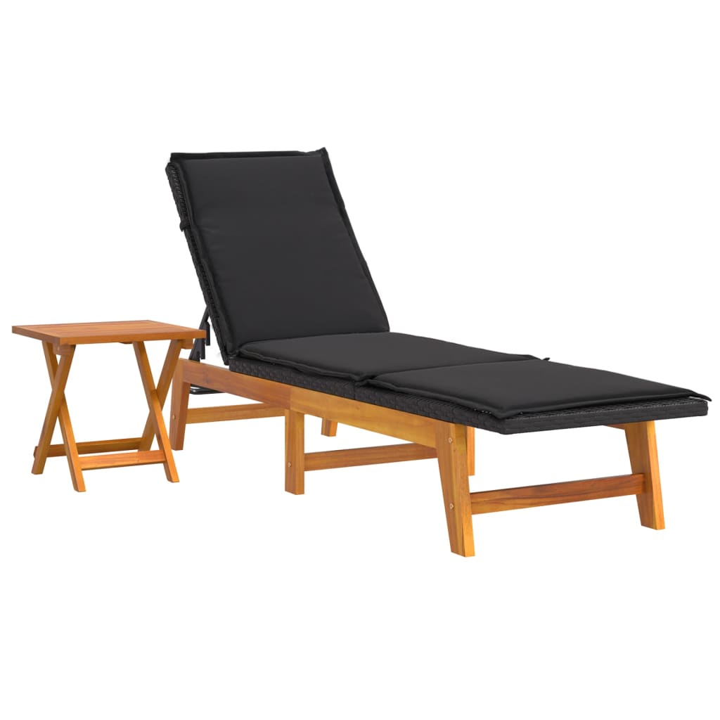 vidaXL 3-tlg. Garten-Lounge-Set Poly Rattan & Massivholz Akazie