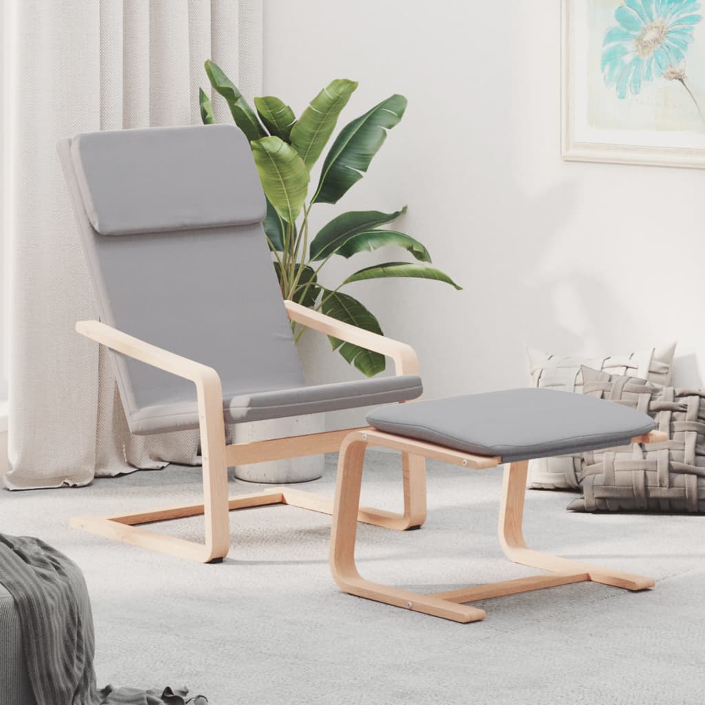 Relaxsessel mit Hocker Creme Stoff