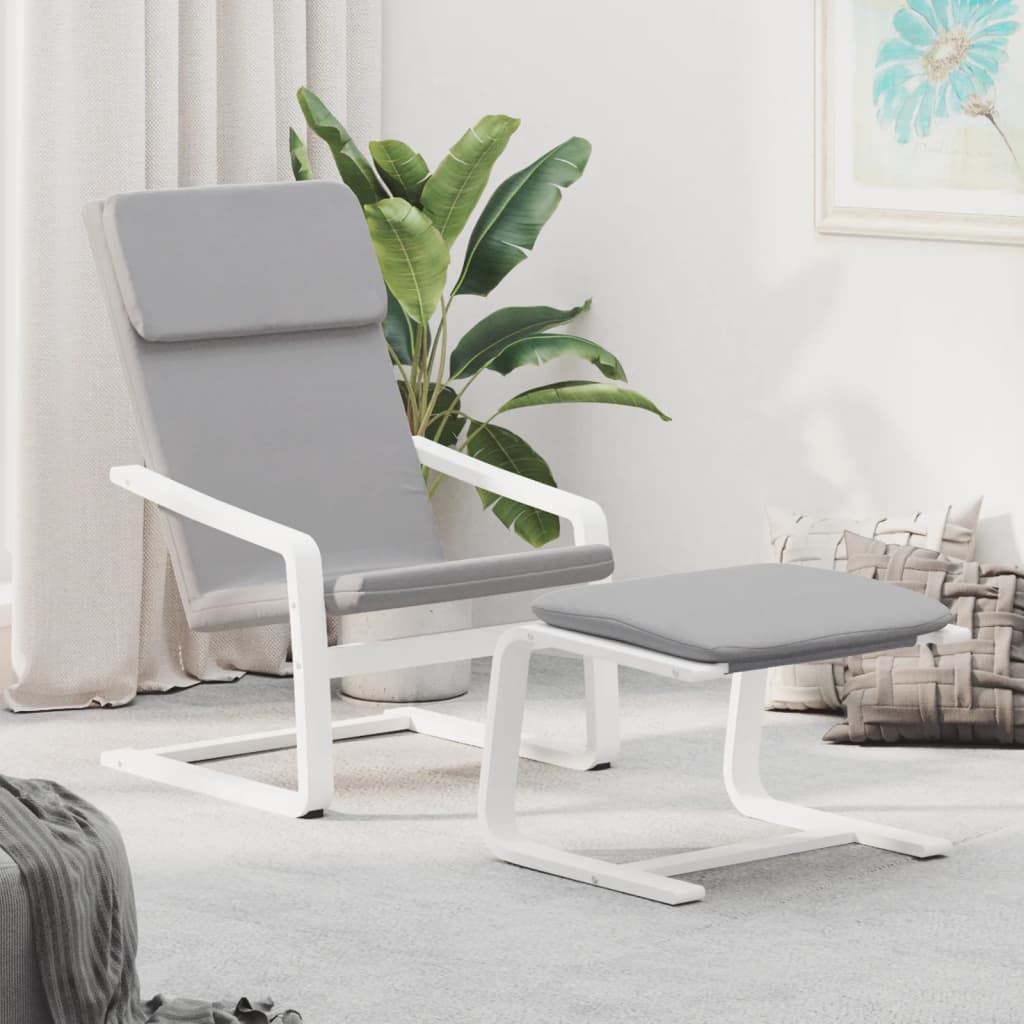 Relaxsessel mit Hocker Creme Stoff