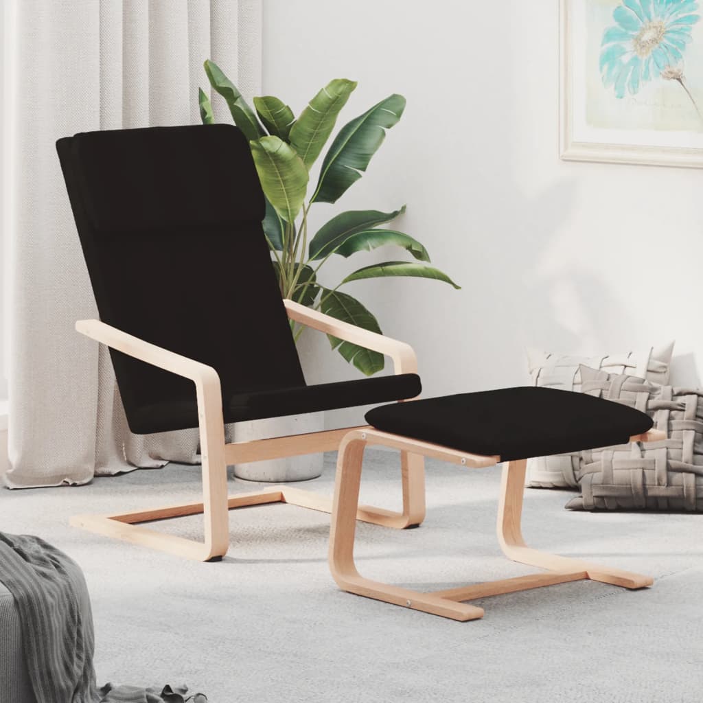 Relaxsessel mit Hocker Creme Stoff