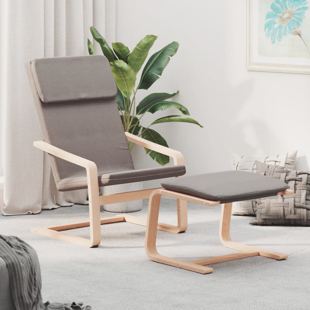 Relaxsessel mit Hocker Creme Stoff