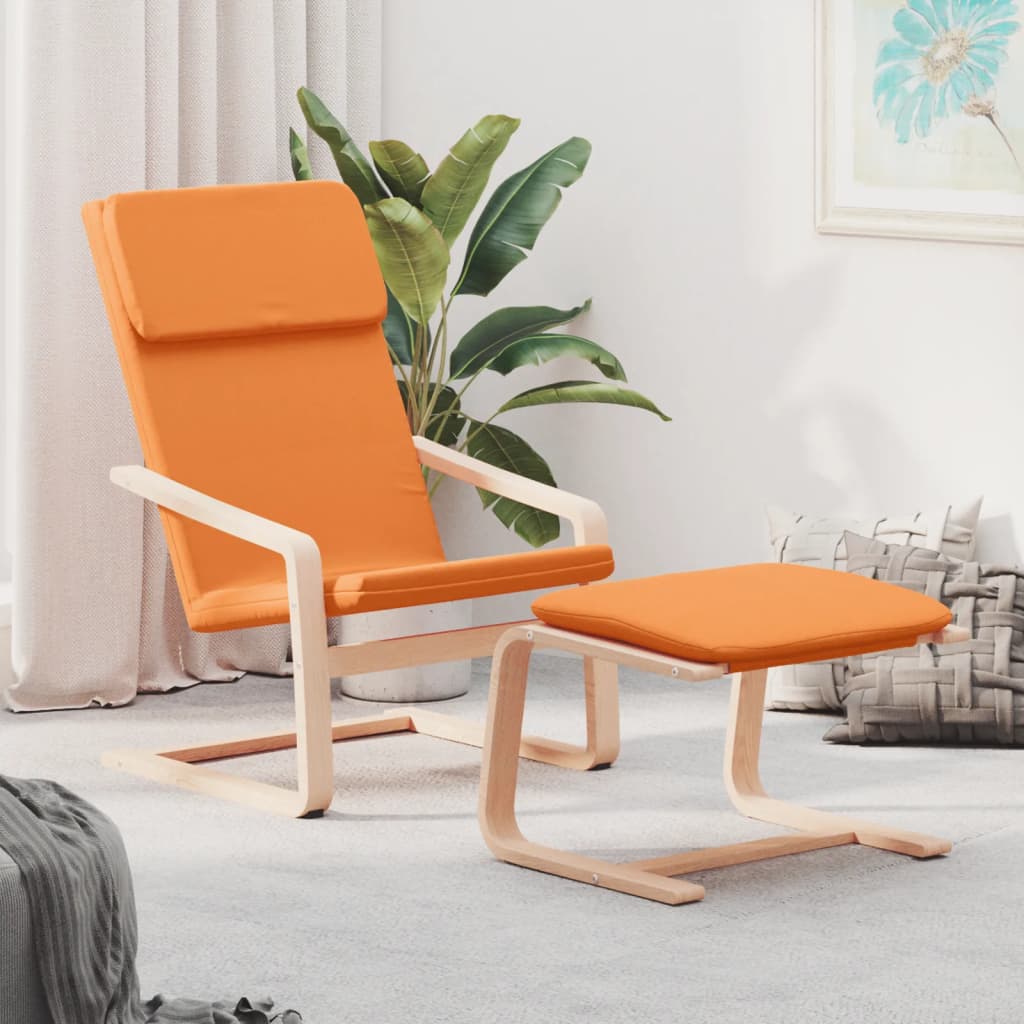 Relaxsessel mit Hocker Creme Stoff