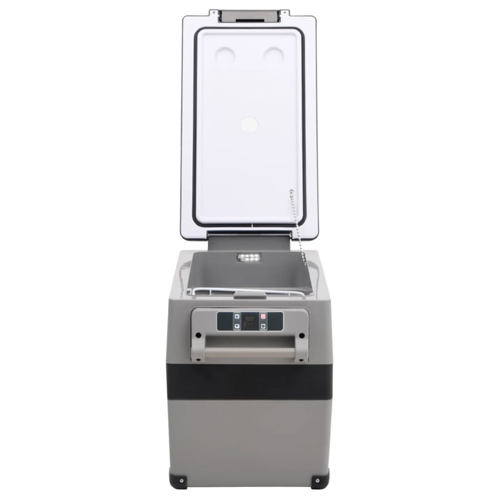 vidaXL Kühlbox mit Griff und Adapter Schwarz und Grau 35 L PP & PE