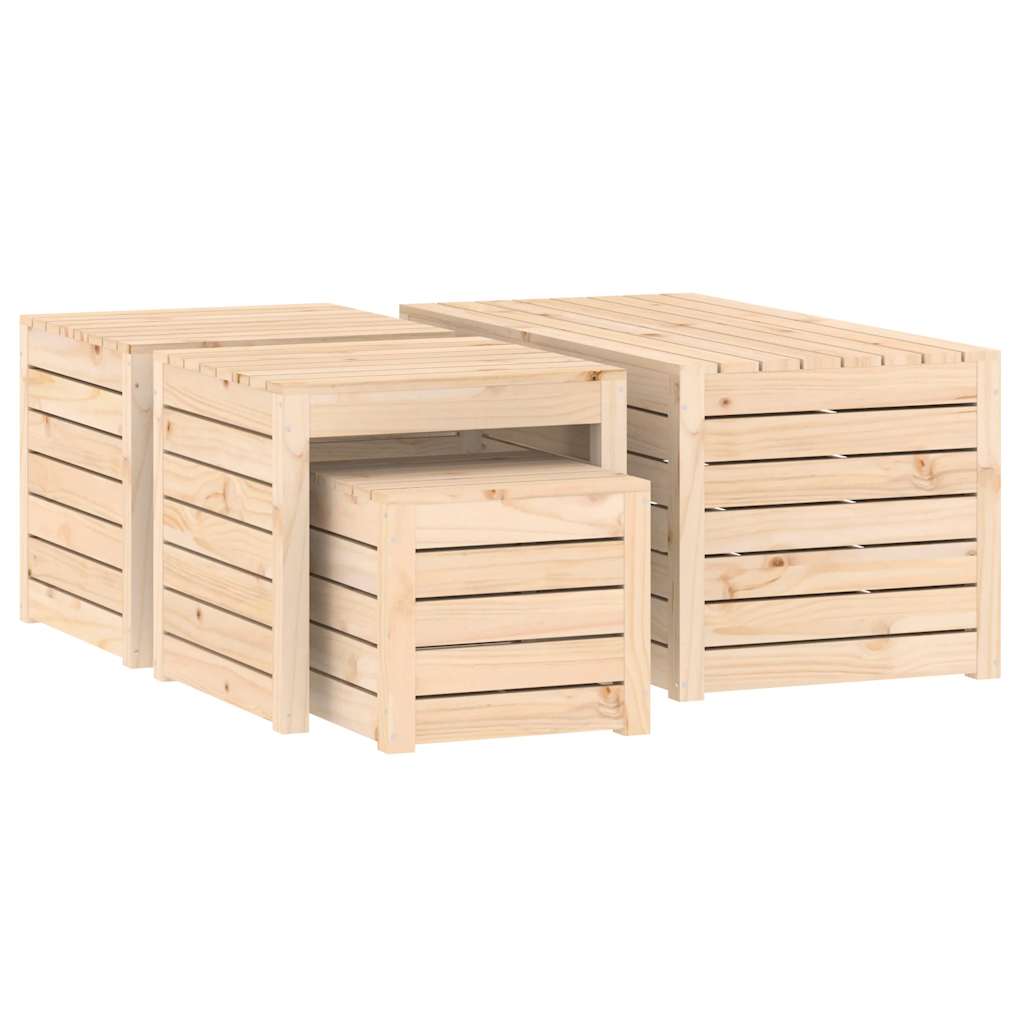 vidaXL 4-tlg. Gartenbox-Set Massivholz Kiefer