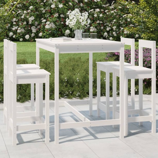 5-tlg. Gartenbar-Set Massivholz Kiefer