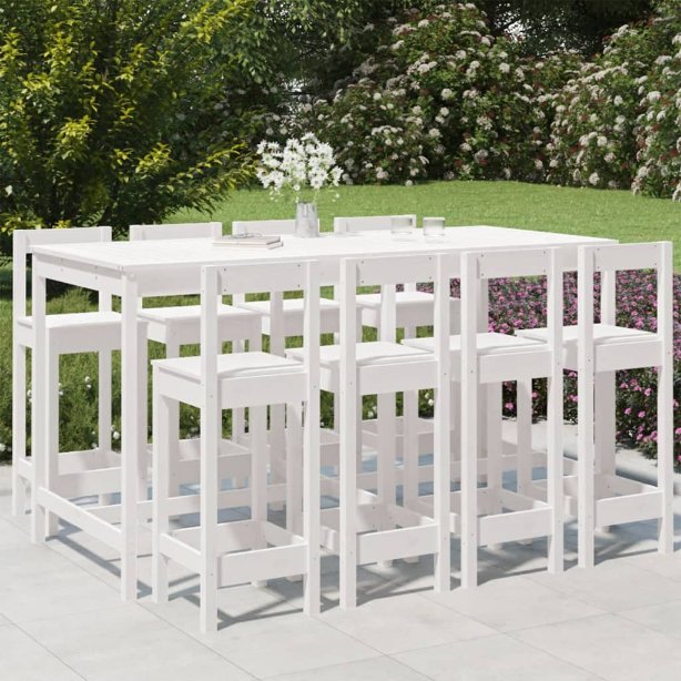 9-tlg. Gartenbar-Set Massivholz Kiefer