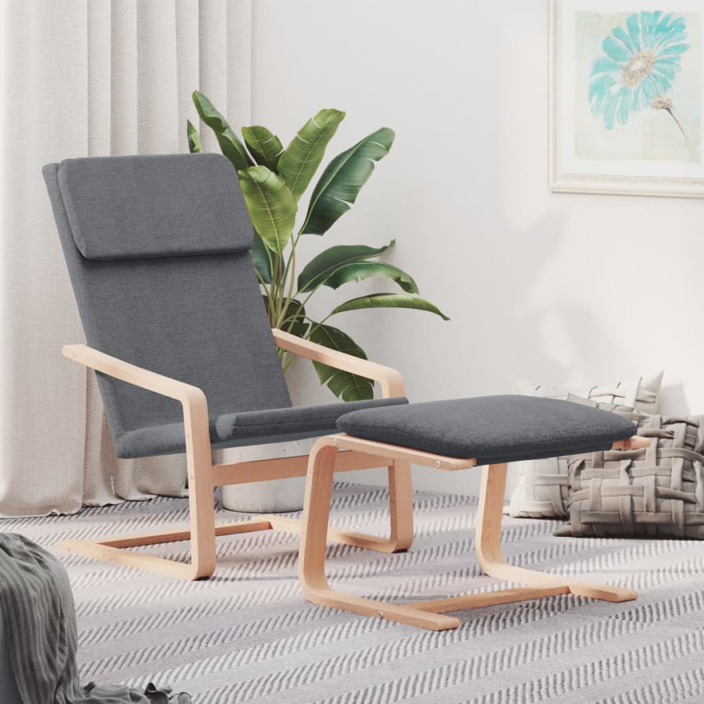 vidaXL Relaxsessel mit Hocker Creme Stoff