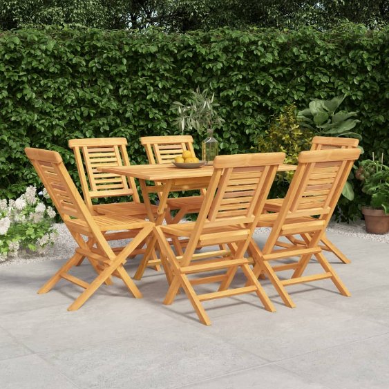 5-tlg. Garten-Essgruppe Massivholz Teak