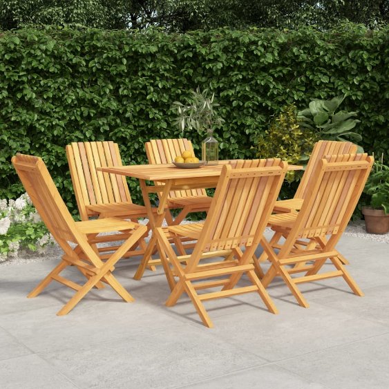 5-tlg. Garten-Essgruppe Massivholz Teak
