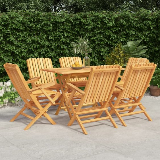 5-tlg. Garten-Essgruppe Massivholz Teak