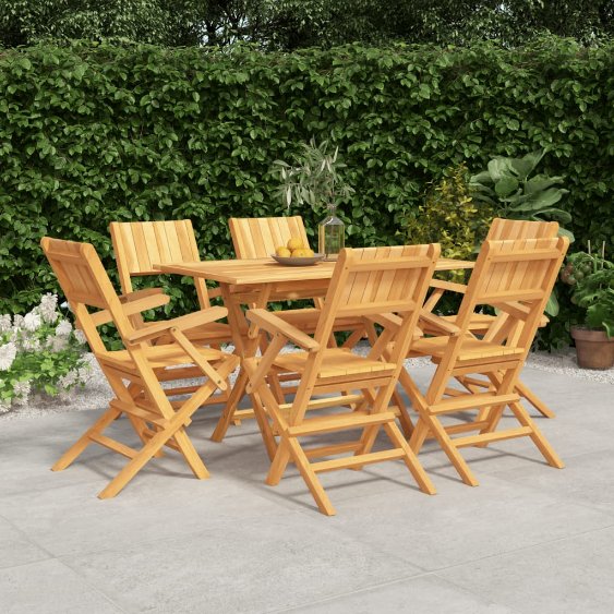 5-tlg. Garten-Essgruppe Massivholz Teak