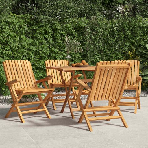 vidaXL Gartenstühle 4 Stk. Klappbar 47x47x89 cm Massivholz Teak