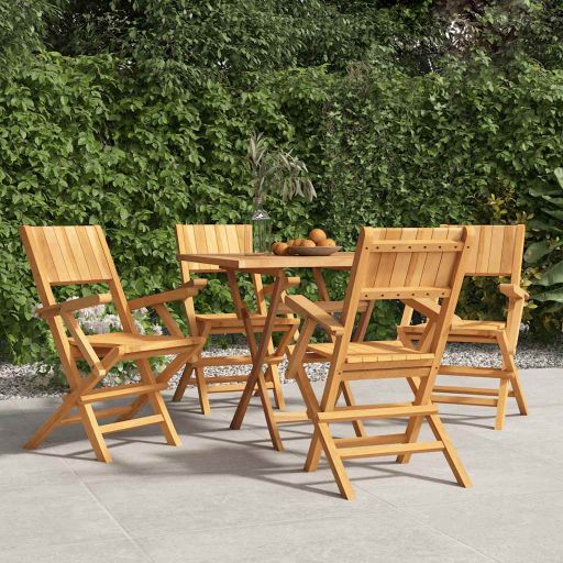 vidaXL Gartenstühle 4 Stk. Klappbar 47x61x90 cm Massivholz Teak